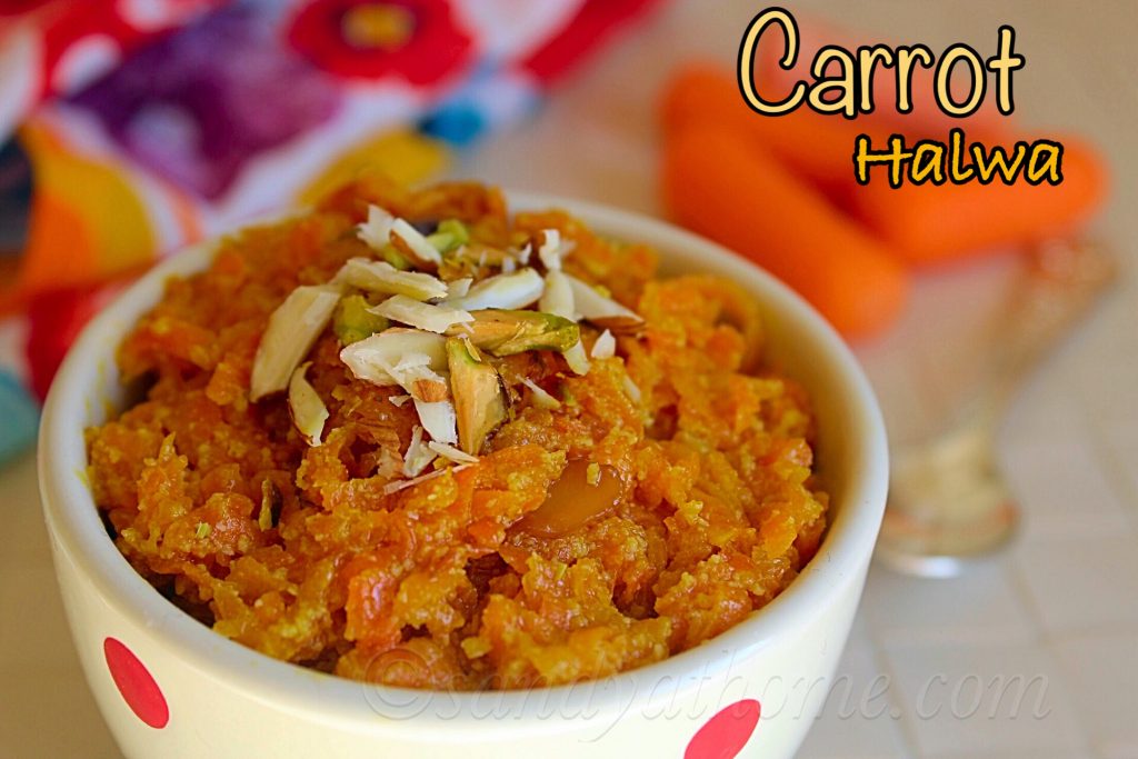 Carrot halwa recipe, Gajar ka Halwa - Sandhya's recipes