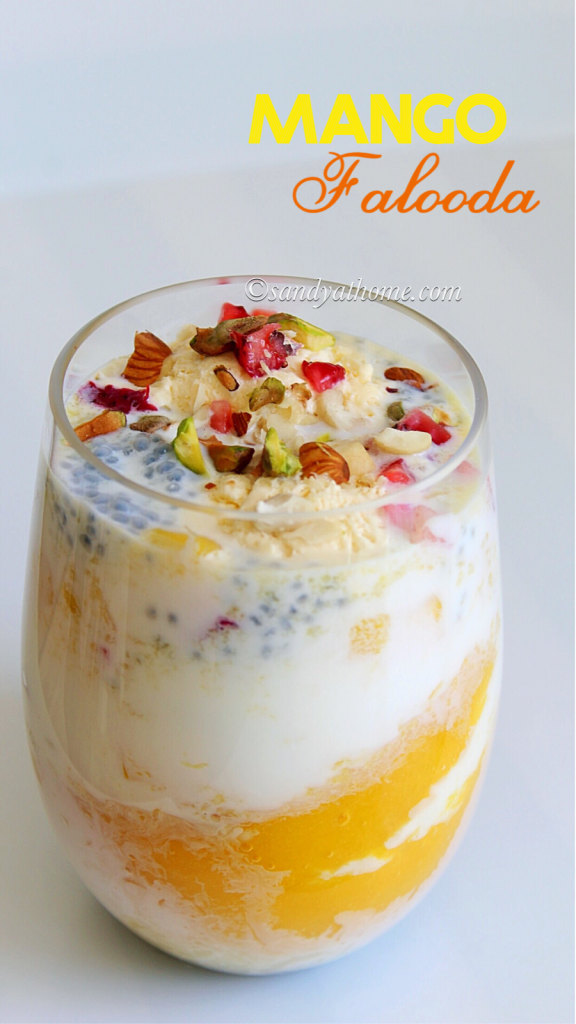 Mango falooda recipe, How to make mango falooda - Sandhya's recipes