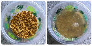 soaking channa dal for dill leaves vada
