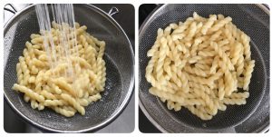 drain the cooked pasta for egg pasta