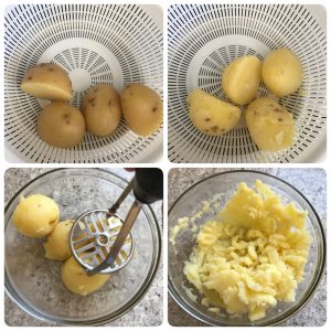 peal and crumbled the boiled potatos for poori masala