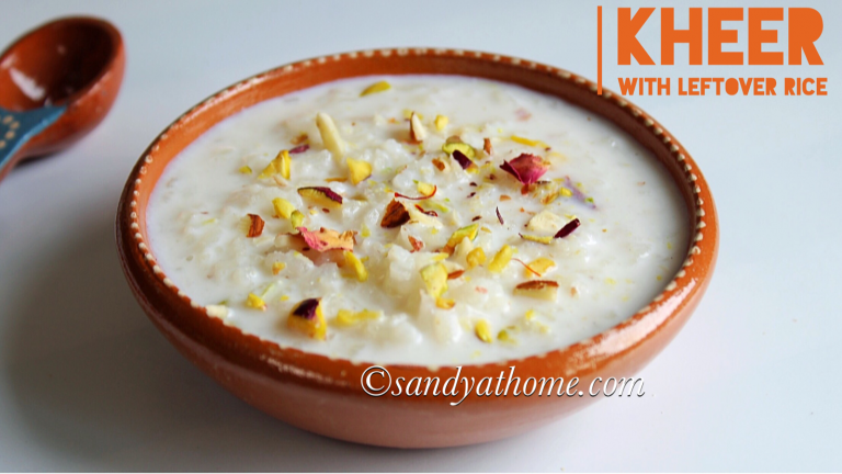 Leftover Rice Kheer Cooked Rice Kheer Chawal Ki Kheer Sandhya S Recipes