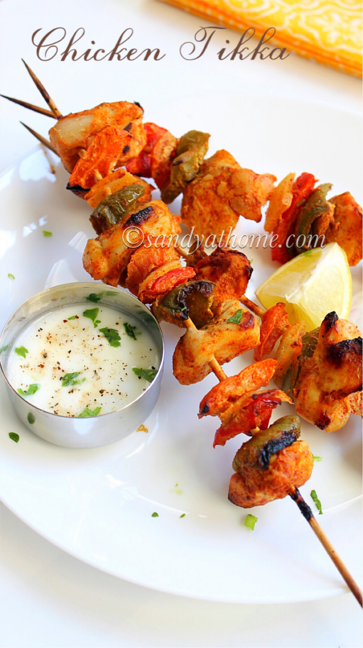 Chicken tikka recipe, How to make chicken tikka - Sandhya's recipes