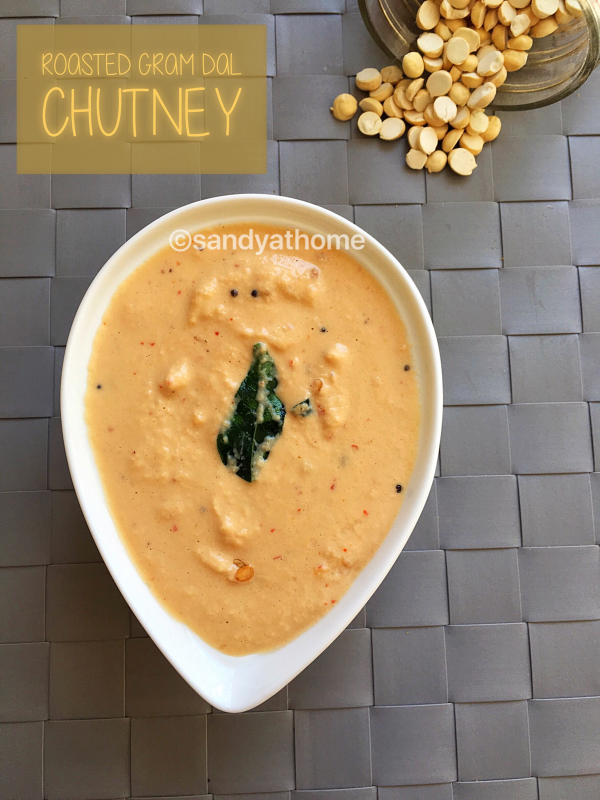 Roasted chana dal chutney, Pottukadalai chutney - Sandhya's recipes