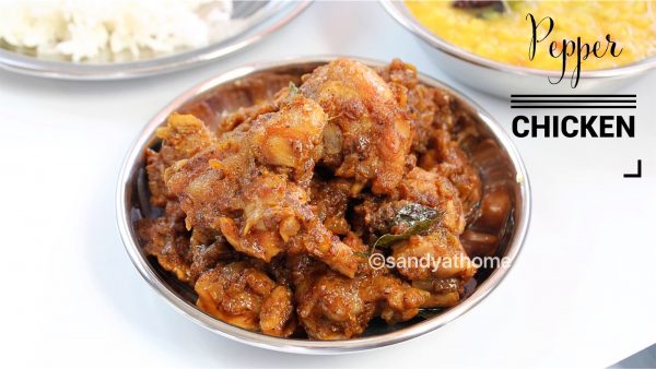 Pepper chicken recipe, How to make pepper chicken - Sandhya's recipes