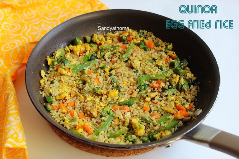 Quinoa egg fried rice recipe, Indian quinoa recipes - Sandhya's recipes