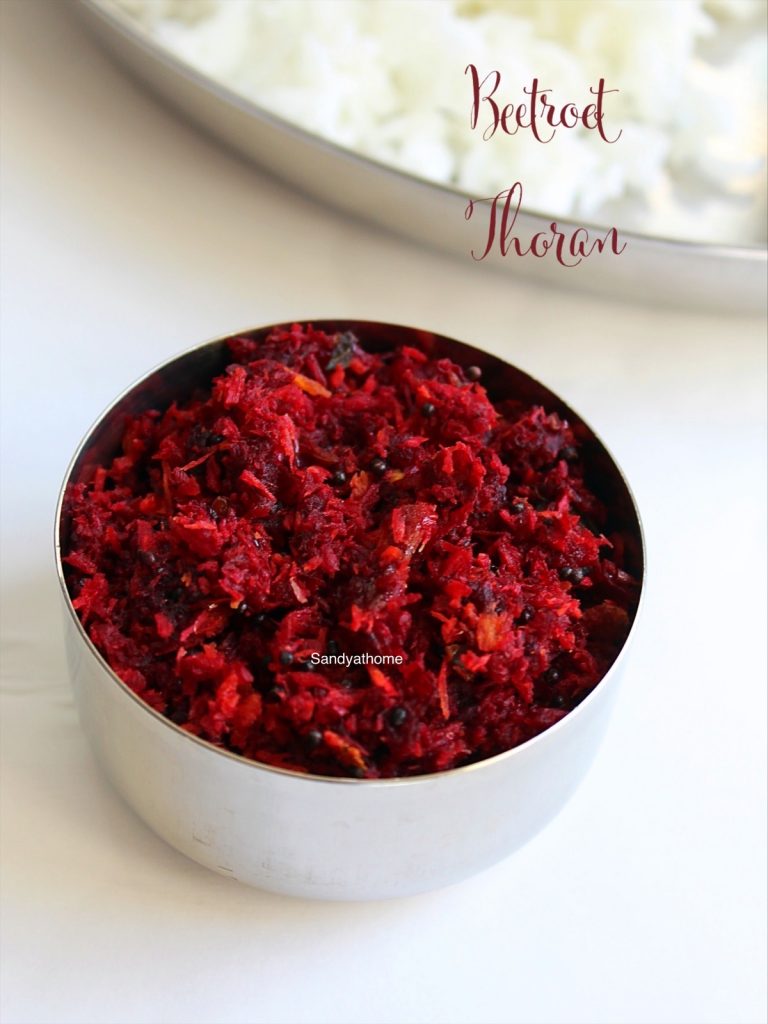 Beetroot thoran recipe, Beetroot stir fry - Sandhya's recipes