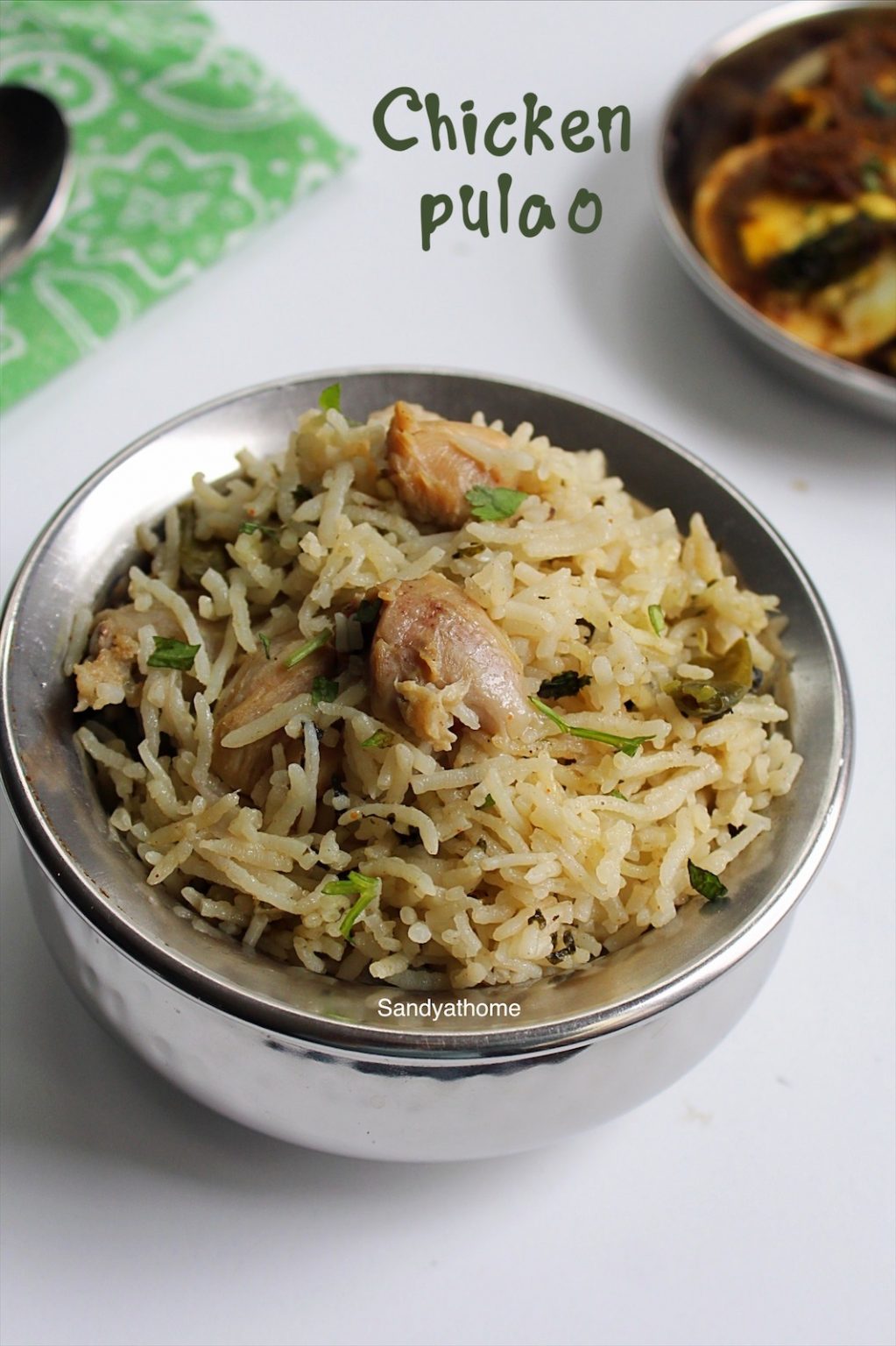 Chicken pulao recipe, Chicken pulao with coconut milk - Sandhya's recipes