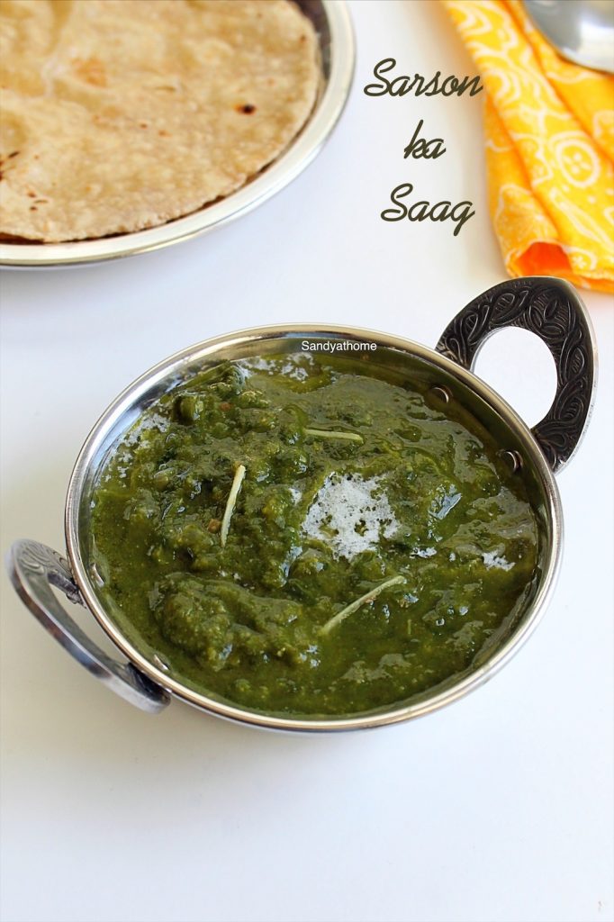 Sarson ka saag recipe, Sarson da saag - Sandhya's recipes