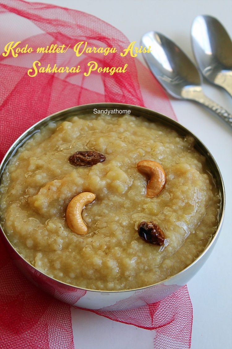 Varagu arisi sakkarai pongal, Millet sakkarai pongal - Sandhya's recipes