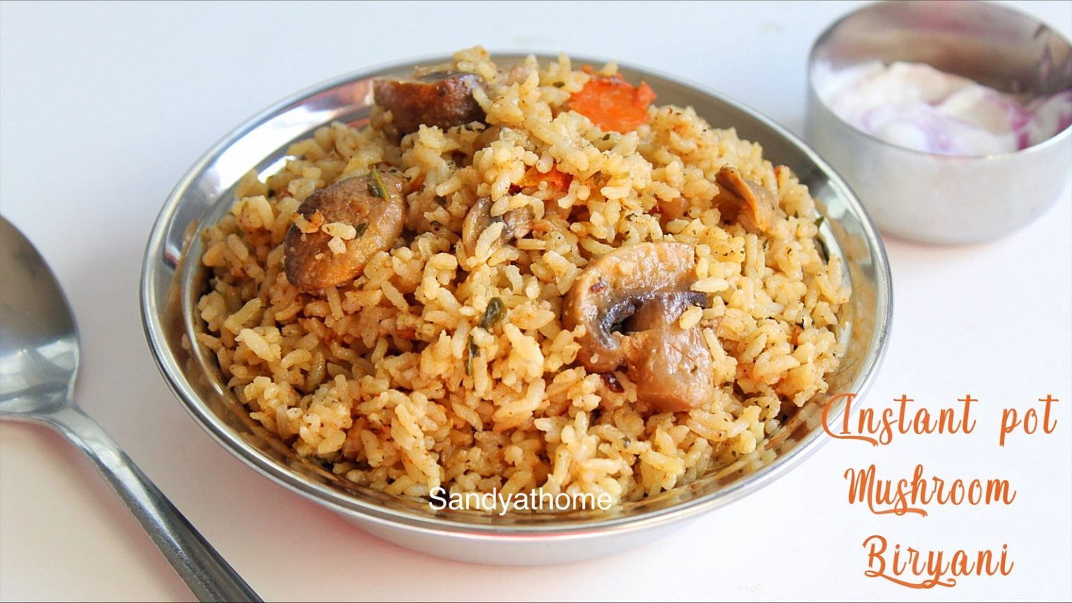 Instant pot biryani recipe, Chettinad mushroom biryani - Sandhya's recipes