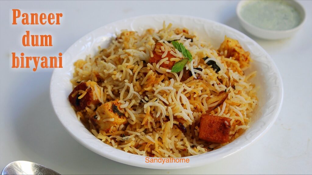 Paneer biryani, Paneer dum biryani - Sandhya's recipes