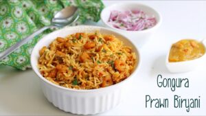 gongura prawn biryani, gongura shrimp biryani, gongura royyala biryani,