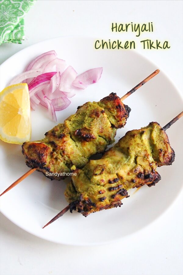 Hariyali Chicken Tikka In Air Fryer - Sandhya's Recipes