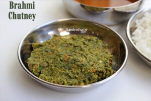 vallarai keerai thuvaiyal, brahmi chutney, vallarai thuvaiyal, thuvaiyal for rice, mix for rice