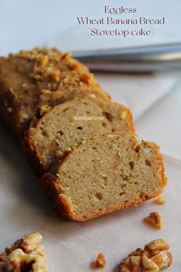 Stovetop banana bread, Eggless banana bread - Sandhya's recipes